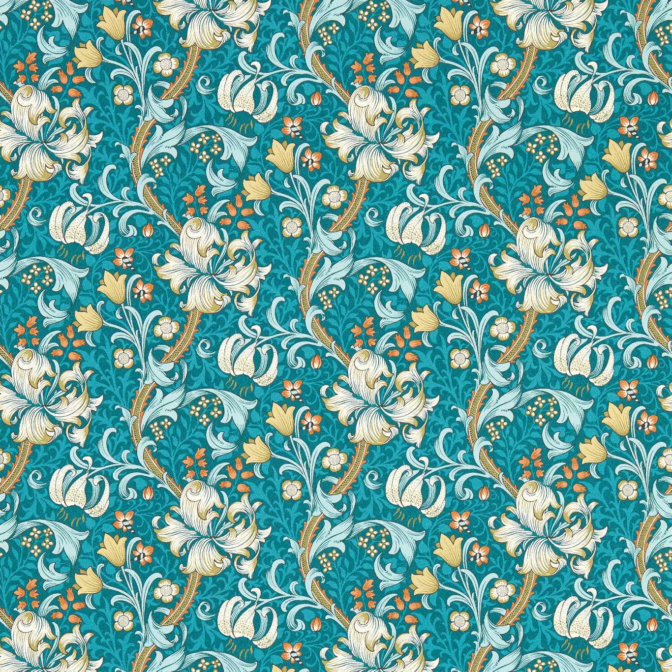 Golden Lily Wallpaper - Linen/Blush - Clarke & Clarke - W0174/01 - Premier Wallcovering