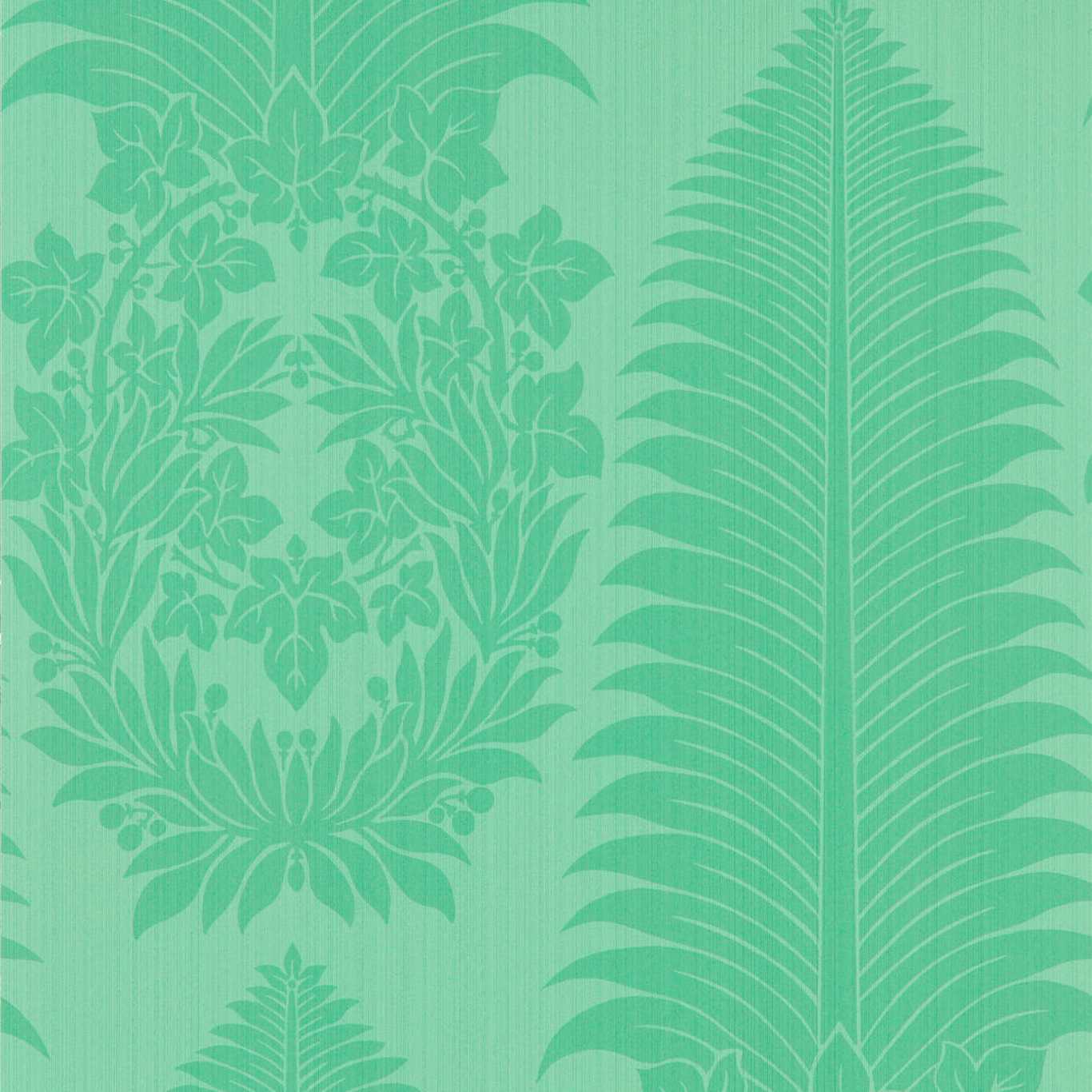 Marsden's Palm Damask Wallpaper - Blue Stone - ZCOT313023 - Zoffany - Premier Wallcovering