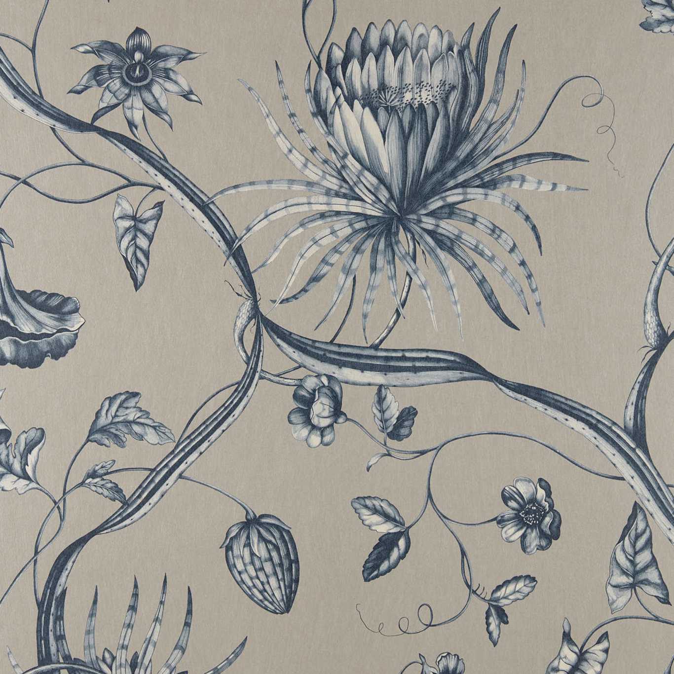 Phaedra Wallpaper - Prussian Blue - ZPHA312622 - Zoffany - Premier Wallcovering