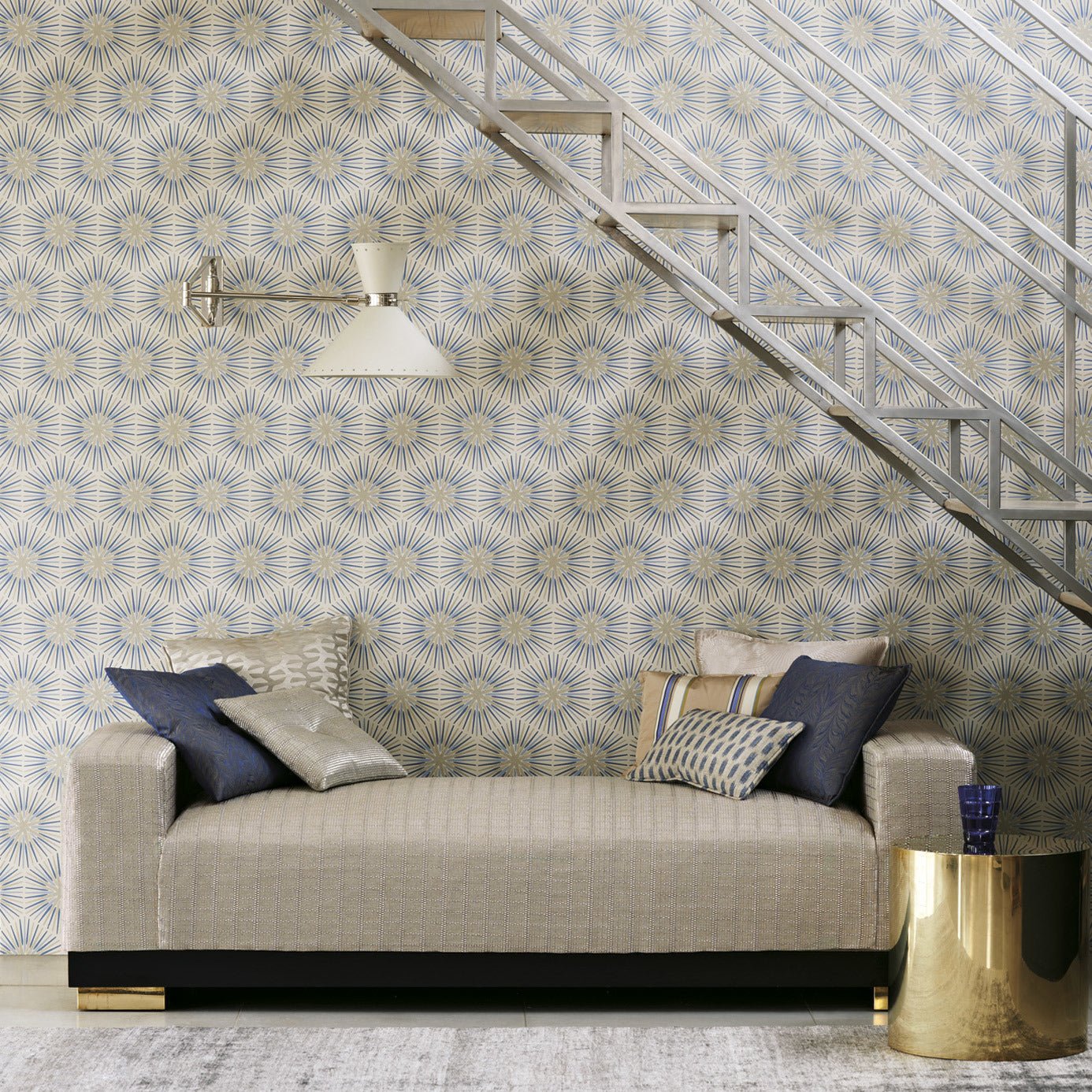 Spark Wallpaper - Sapphire - ZQUA310993 - Zoffany - Morris Wallpaper