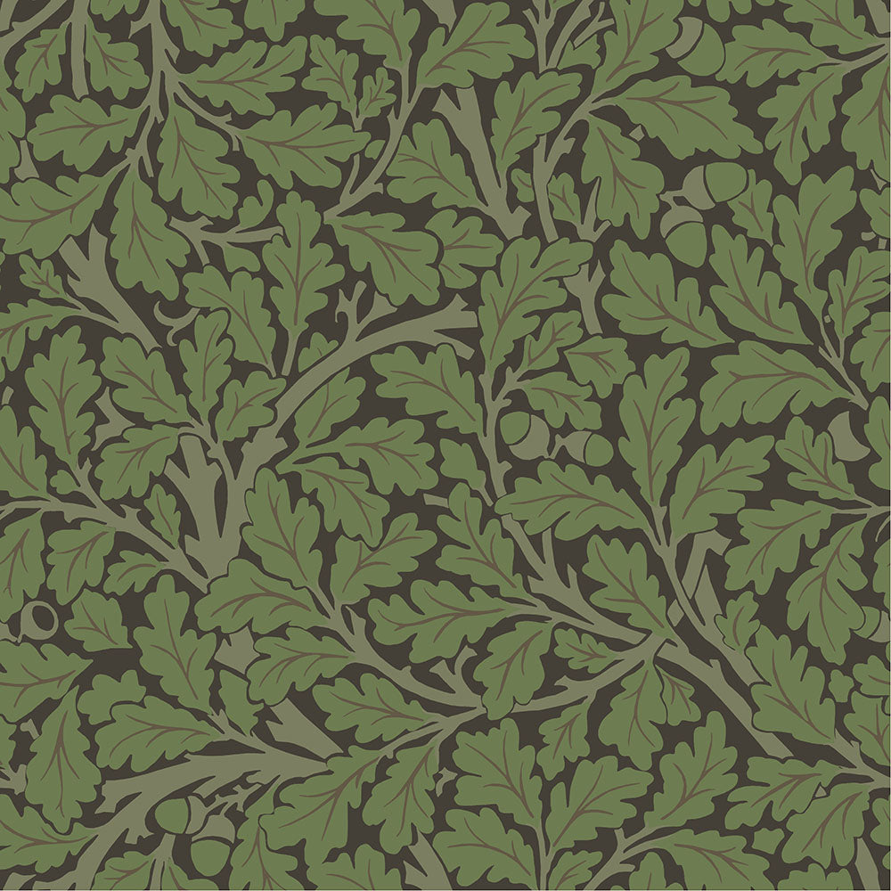 82030 - Oak Tree Wallpaper - Black / Green - Midbec