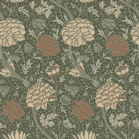 82035 - Cray Wallpaper - Terracotta / Green - Midbec