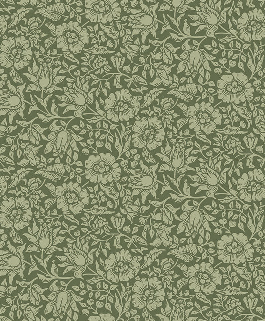 82042 - Mallow Wallpaper - Green - Midbec