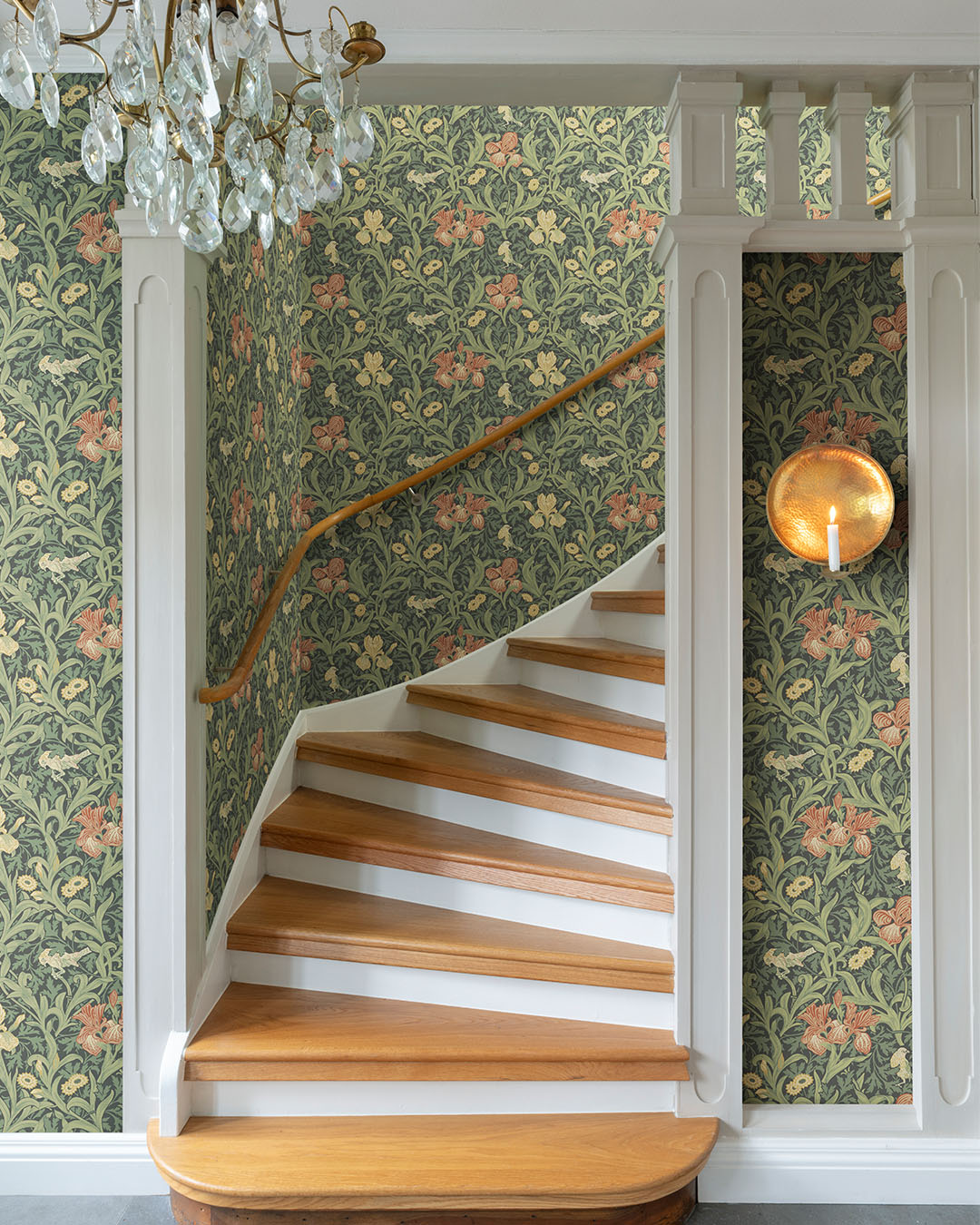 82051 - Iris Wallpaper - Blue / Green - Midbec