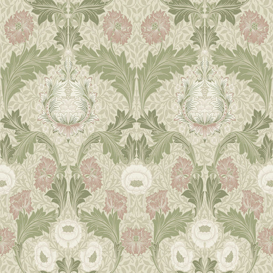 82057 - Myrtle Wallpaper - Green / White - Midbec