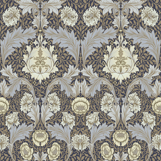 82061 - Myrtle Wallpaper - Blue / White - Midbec