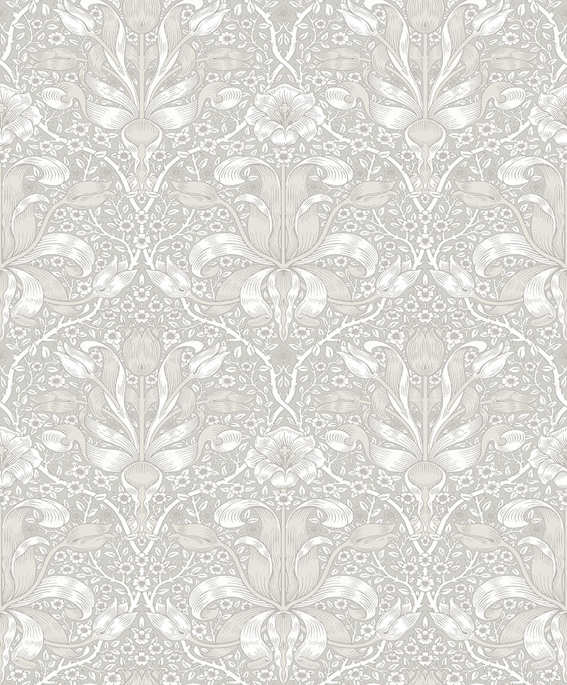 82065 - Spring Thicket Wallpaper - White / Grey - Midbec