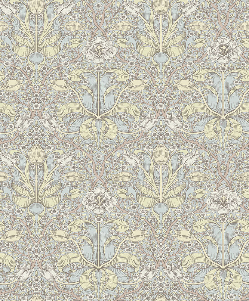 82066 - Spring Thicket Wallpaper - Light Blue - Midbec