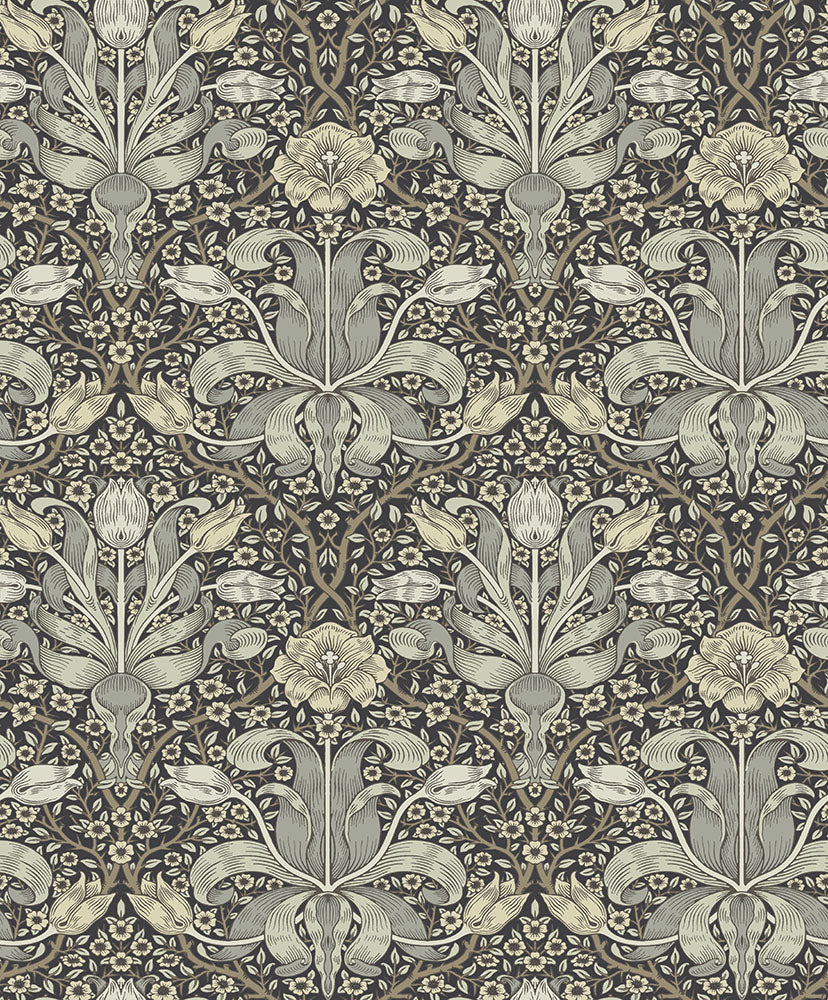 82068 - Spring Thicket Wallpaper - Blue / Grey - Midbec