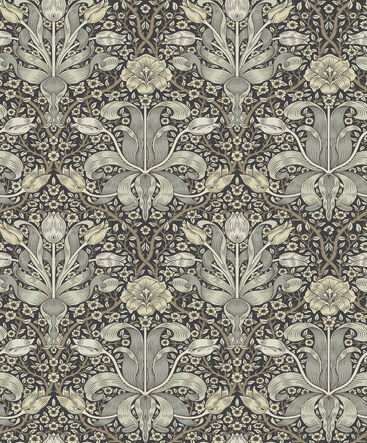 82068 - Spring Thicket Wallpaper - Blue / Grey - Midbec