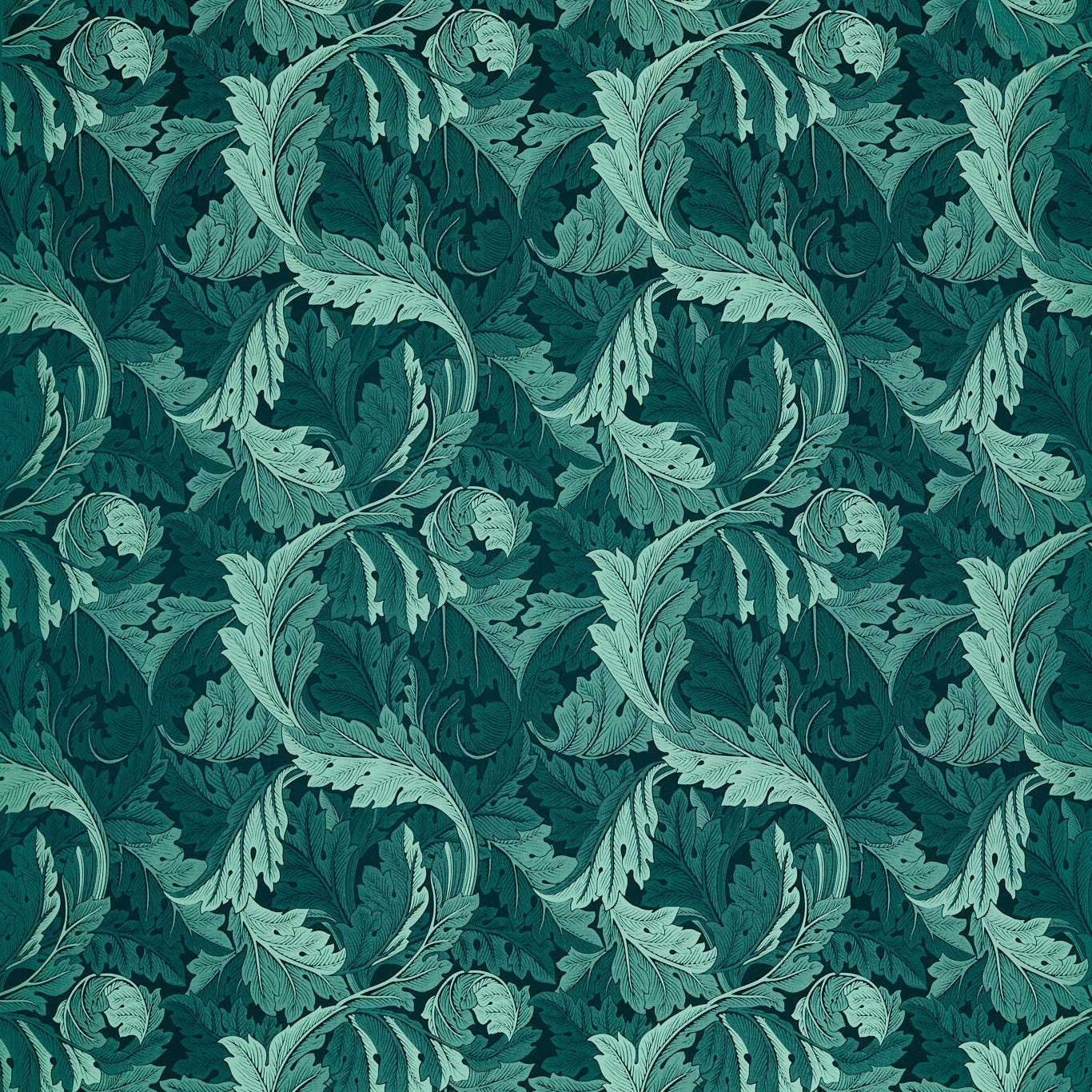 Acanthus Jacquard Fabric - Teal - F1740/06 - Clarke & Clarke