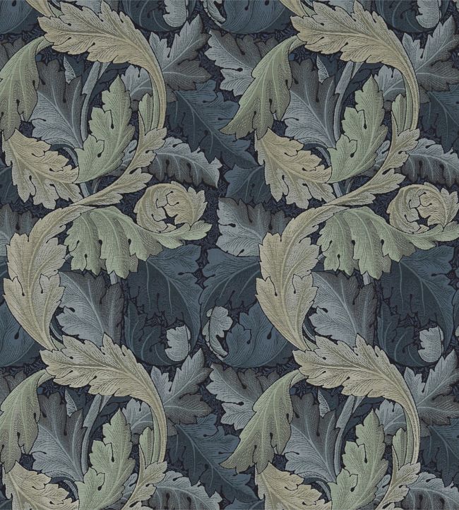 Acanthus Tapestry Fabric - Indigo/Mineral - 230272 - Morris & Co