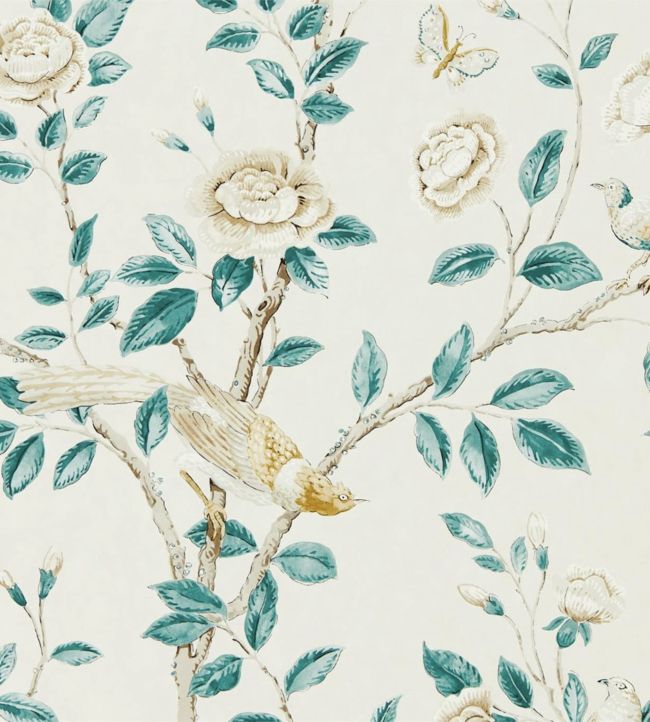 Andhara Wallpaper - Teal/Cream - DCPW216794 - Sanderson