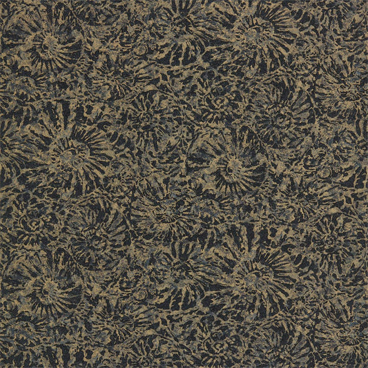 Anthology Ammonite Wallpaper - Charcoal/Brass - EANW112562 - Harlequin