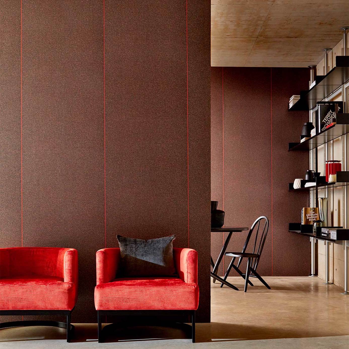 Anthology Beaded Brutalist Stripe Wallpaper - Brown - Harlequin