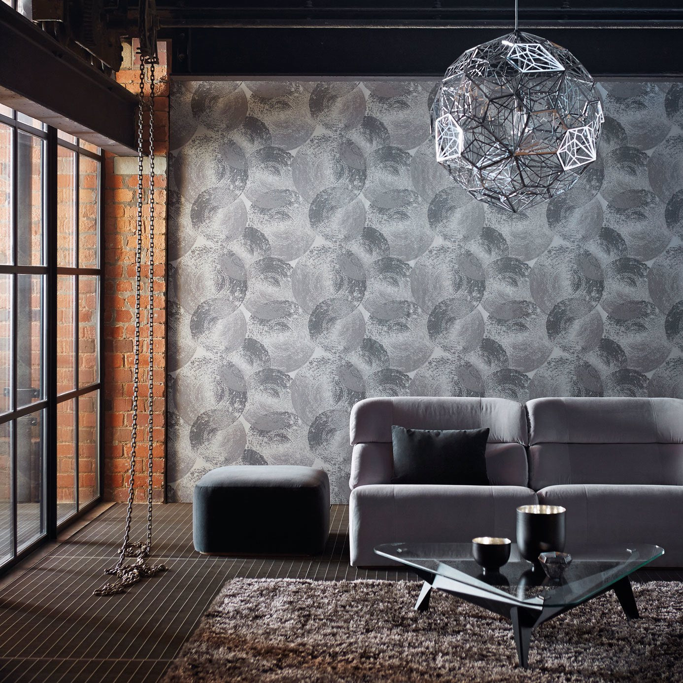 Anthology Ellipse Wallpaper - Slate/Graphite - EANT111127 - Harlequin