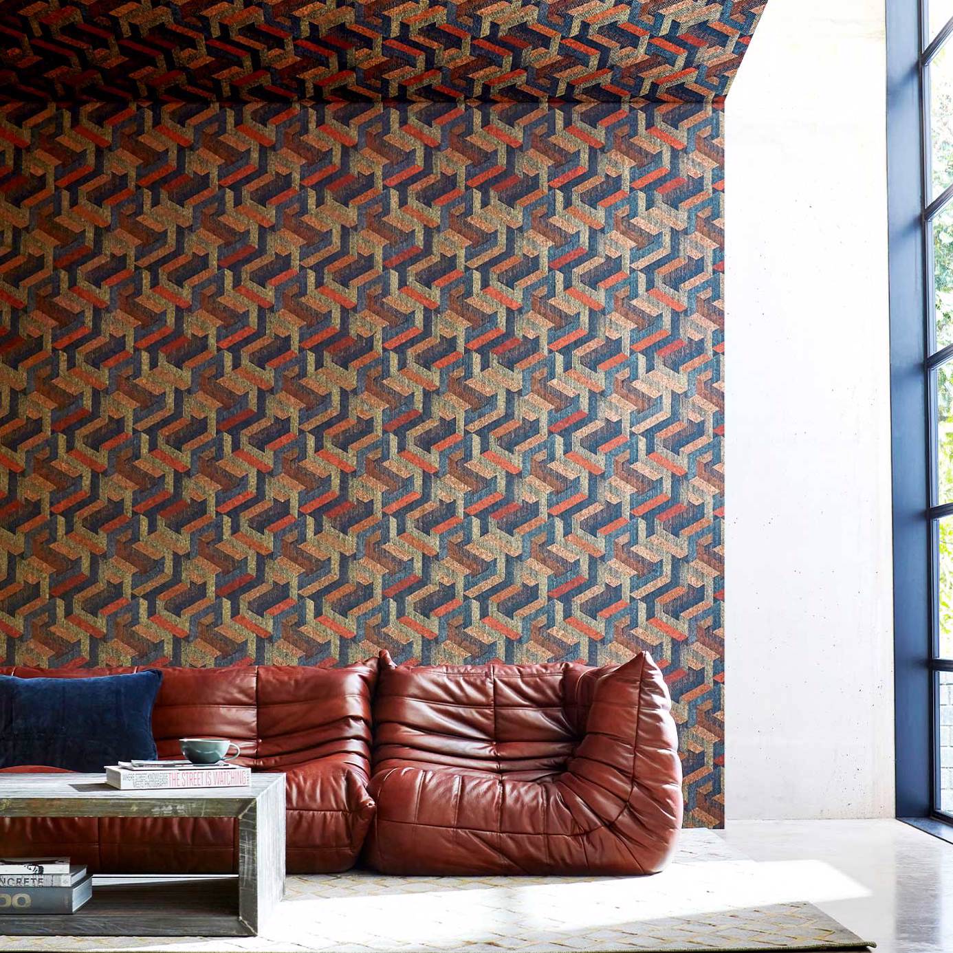 Anthology Escheresque Wallpaper - Copper/Slate - EANW112583 - Harlequin