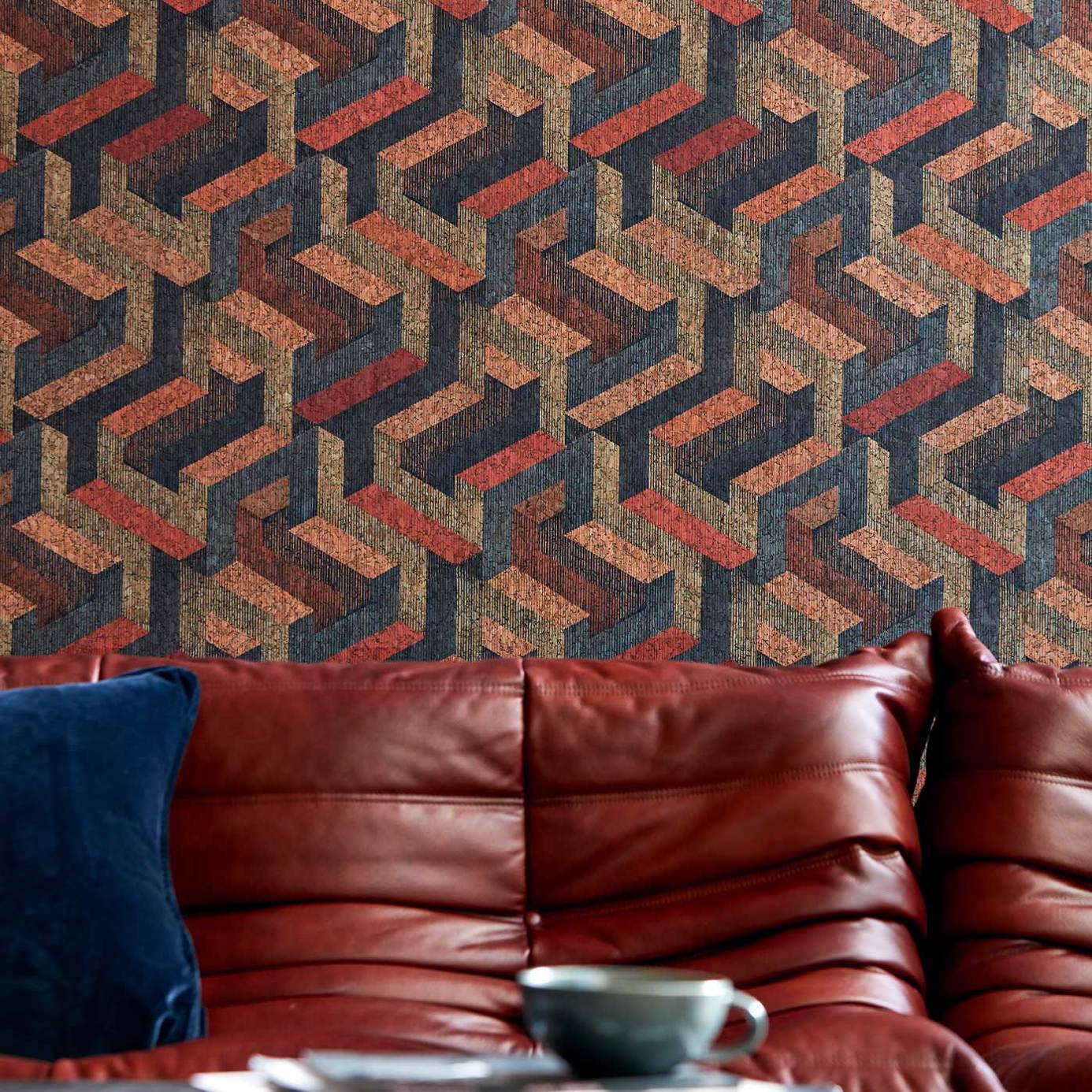 Anthology Escheresque Wallpaper - Copper/Slate - EANW112583 - Harlequin