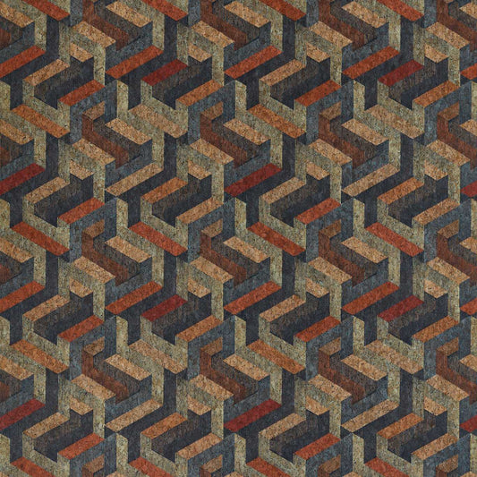 Anthology Escheresque Wallpaper - Copper/Slate - EANW112583 - Harlequin
