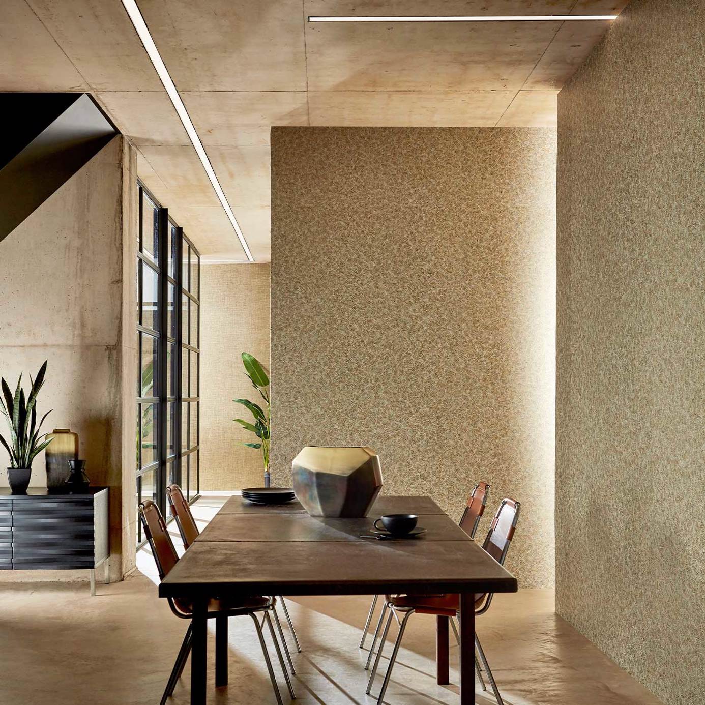 Anthology Kimberlite Wallpaper - Urban Gold - EANW112567 - Harlequin