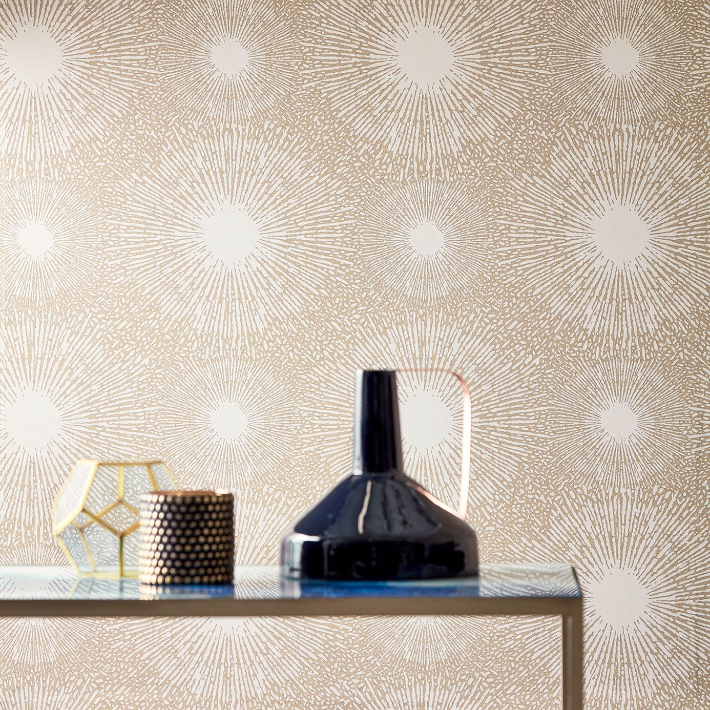 Anthology Perlite Wallpaper - Opal / Gold Mineral - EVIW112071 - Harlequin