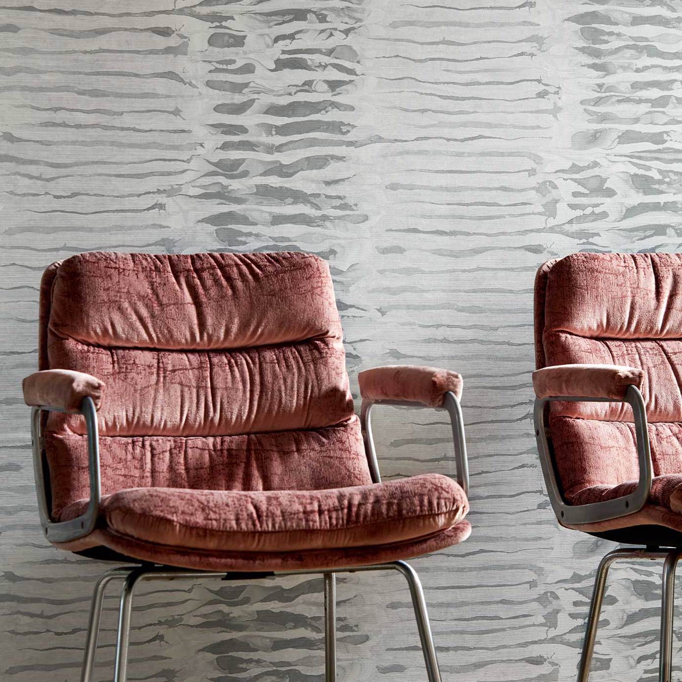 Anthology Ripple Stripe Wallpaper - Mist - EANW112580 - Harlequin