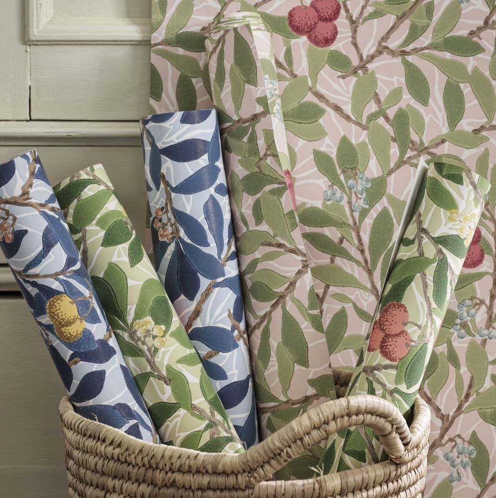 Arbutus Wallpaper - Cochineal Pink - 217378 - Morris Wallpaper WD