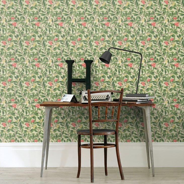 Arbutus Wallpaper - Rose - 217377 - Morris Wallpaper WD
