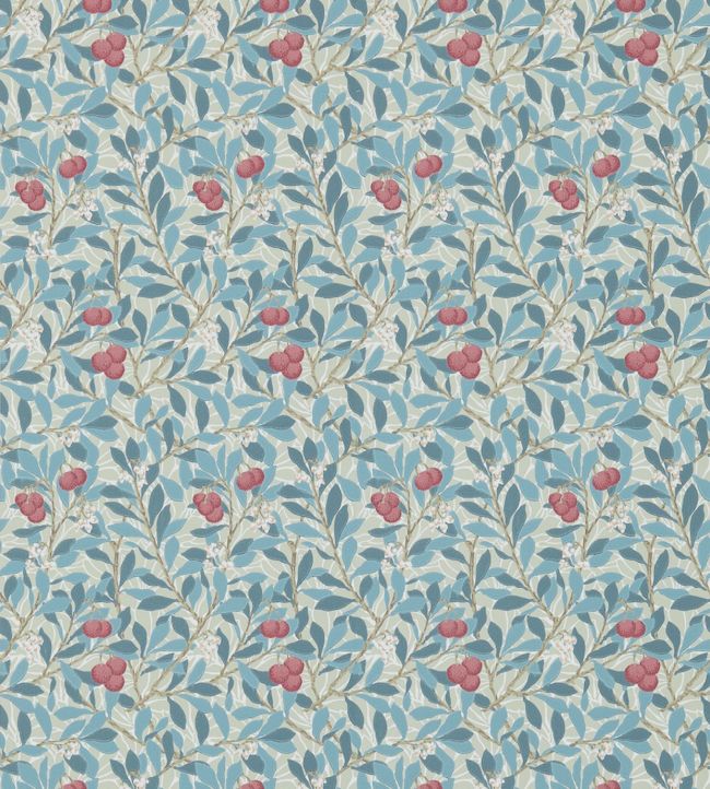 Arbutus Wallpaper - Woad/Russet - 214718 - Morris & Co
