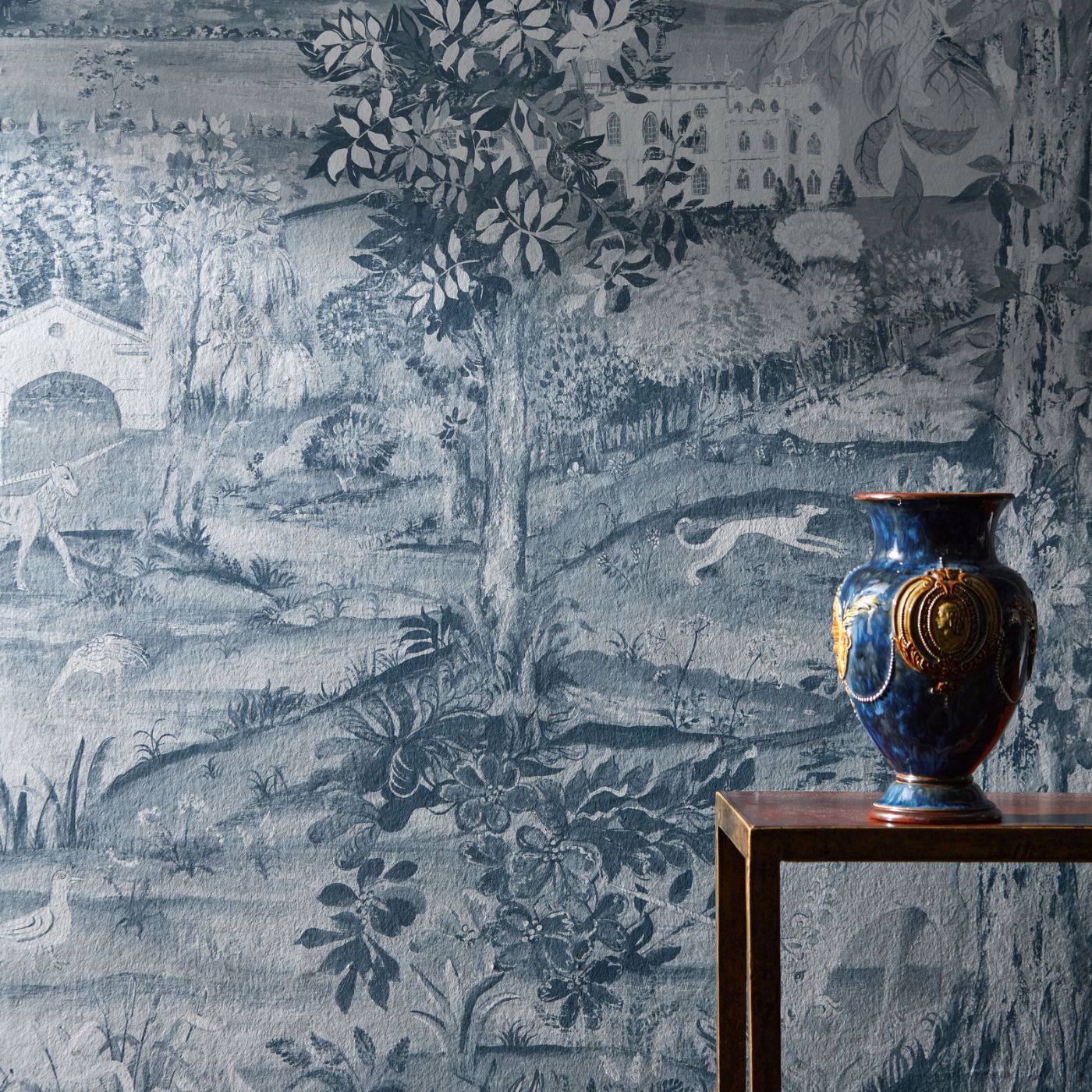 Arcadian Thames Wallpaper - Wedgwood Blue - ZATW313039 - Zoffany