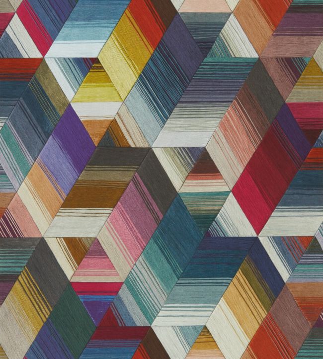 Arccos Wallpaper - Cerise/Neptune/Teal - HMWF111969 - Harlequin