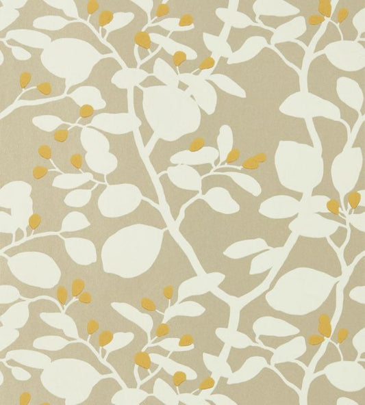 Ardisia Wallpaper - Soft Focus/Oyster/Gold - HTEW112773 - Harlequin