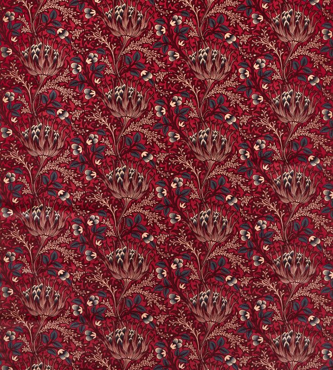 Artichoke Velvet Fabric - Barbed Berry - 227001 - Morris & Co