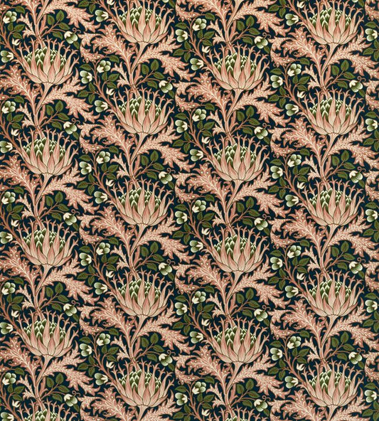 Artichoke Velvet Fabric - Inky Fingers/Blush - 227002 - Morris & Co