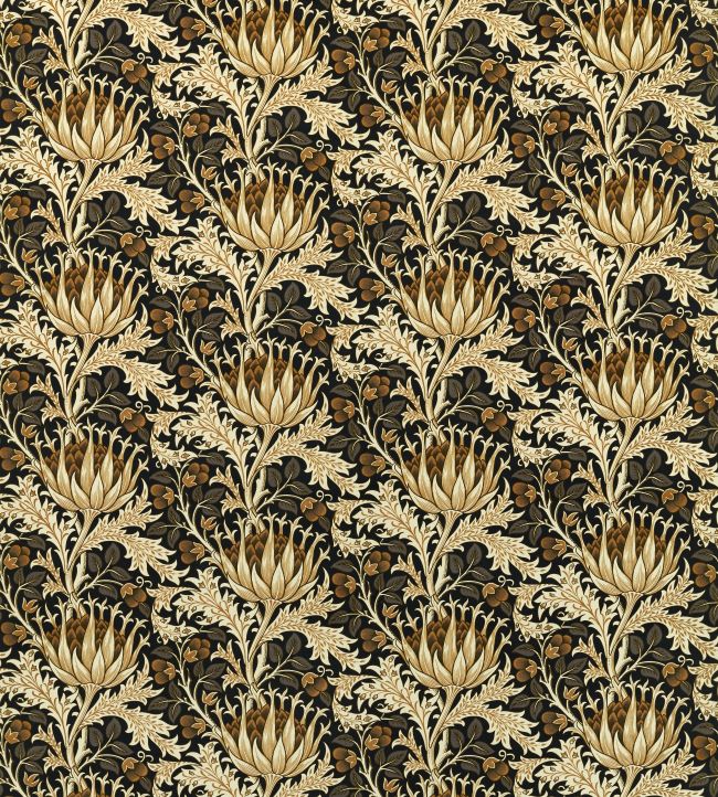 Artichoke Velvet Fabric - Midnight/Pearwood - 227003 - Morris & Co