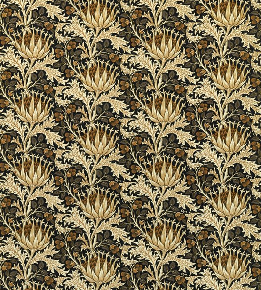 Artichoke Velvet Fabric - Midnight/Pearwood - 227003 - Morris & Co