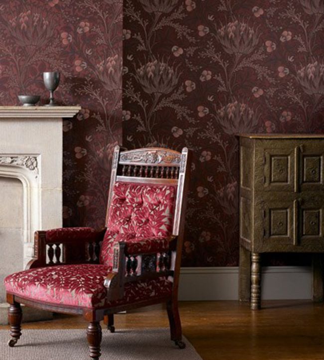 Artichoke Wallpaper - Wine - 210355 - Morris & Co