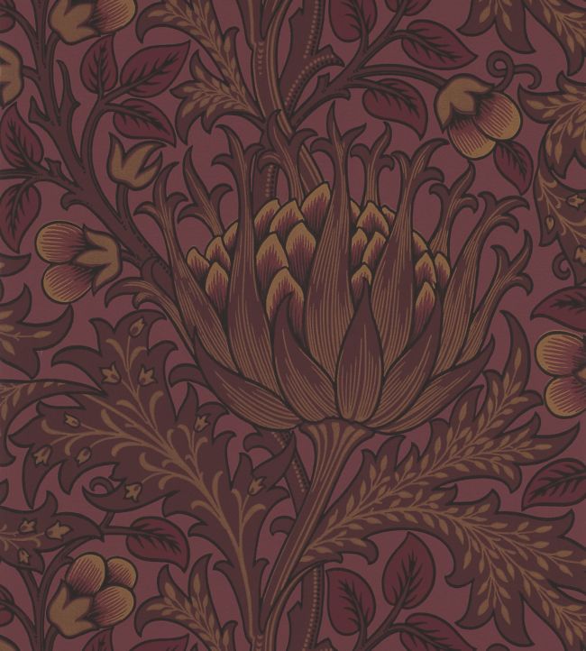 Artichoke Wallpaper - Wine - 210355 - Morris & Co