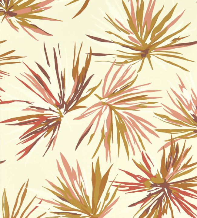 Aucuba Wallpaper - Gold/Rosewood/Parchment - HM7W112745 - Harlequin
