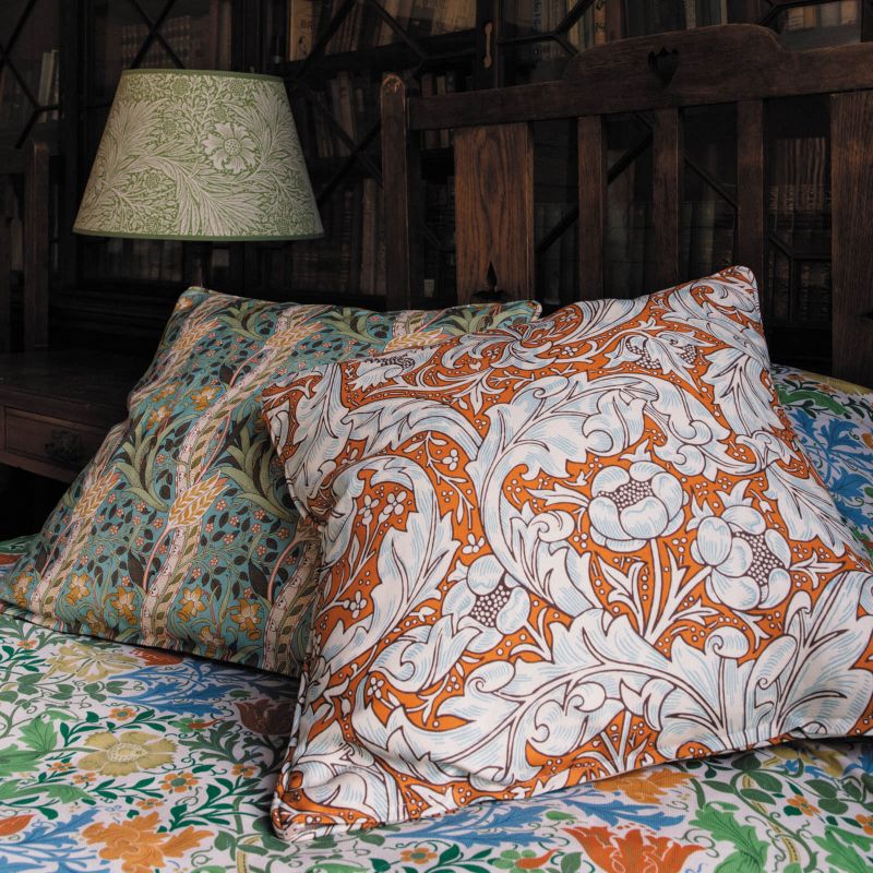 Bachelors Button Fabric - Burnt Orange/Sky - 226987 - Morris & Co