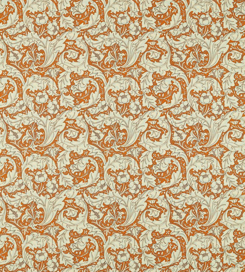 Bachelors Button Fabric - Burnt Orange/Sky - 226987 - Morris & Co