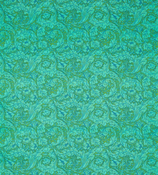 Bachelors Button Fabric - Olive/Turquoise - 226840 - Morris & Co