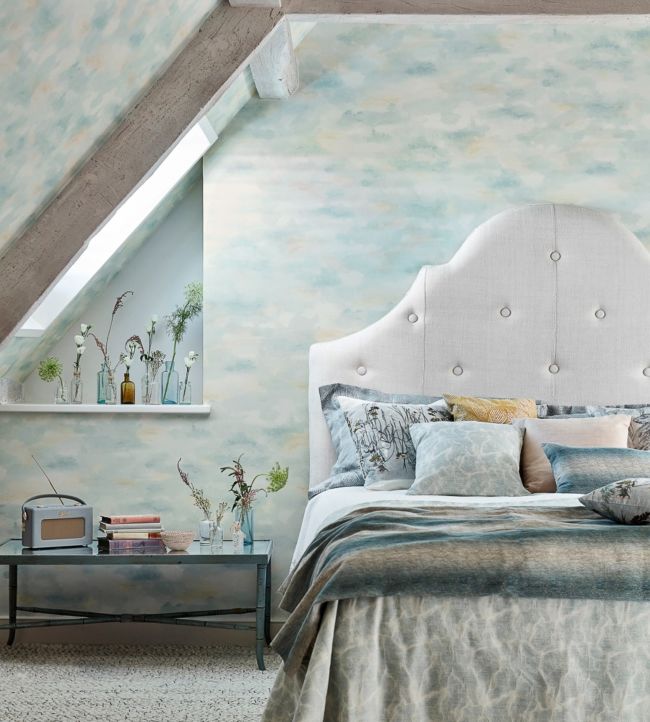 Bamburgh Sky Wallpaper - Estuary Blue - DEBB216515 - Sanderson