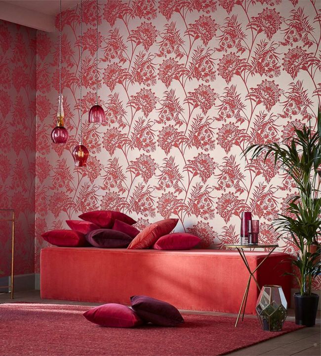 Bavero Wallpaper - Coral - HZAP111766 - Harlequin