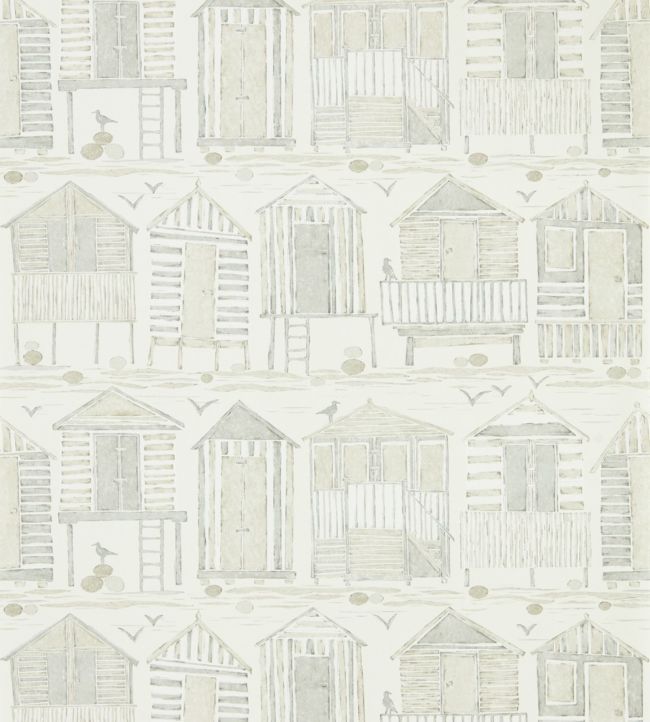 Beach Huts Wallpaper - Driftwood - DCOA216561 - Sanderson
