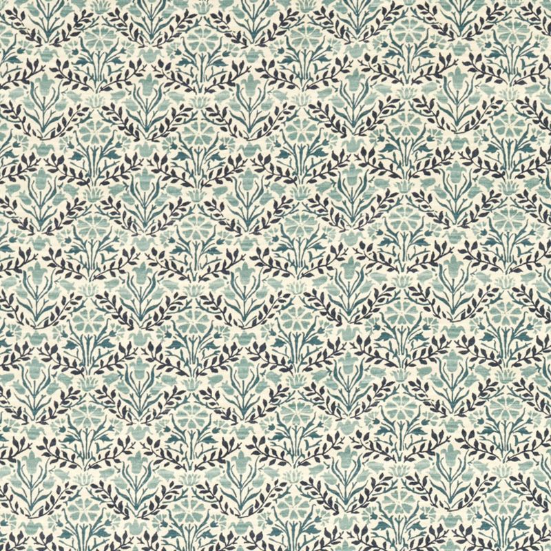 Bellflowers Fabric - Indigo/Seagreen - 227253 - Morris & Co