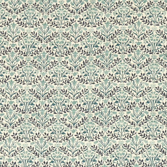 Bellflowers Fabric - Indigo/Seagreen - 227253 - Morris & Co