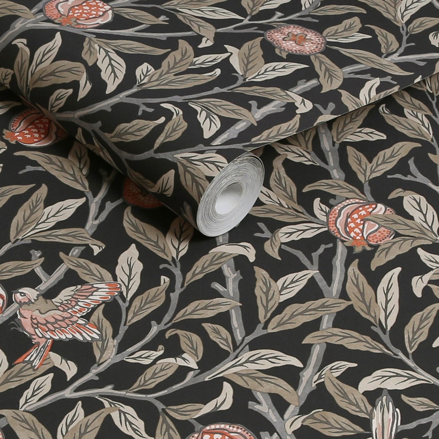Bird & Pomegranate Wallpaper - Charcoal - 124258 - William Morris AH