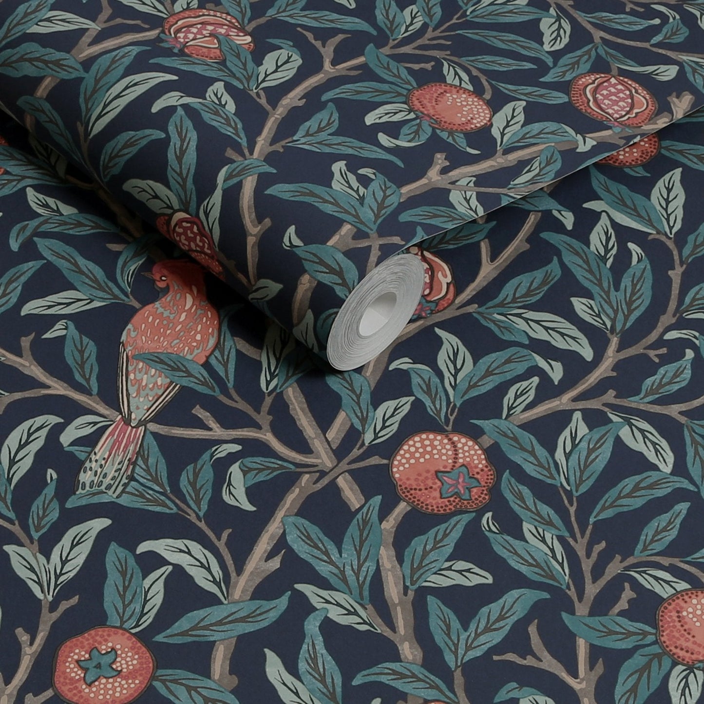 Bird & Pomegranate Wallpaper - Navy Blue - 124259 - William Morris AH
