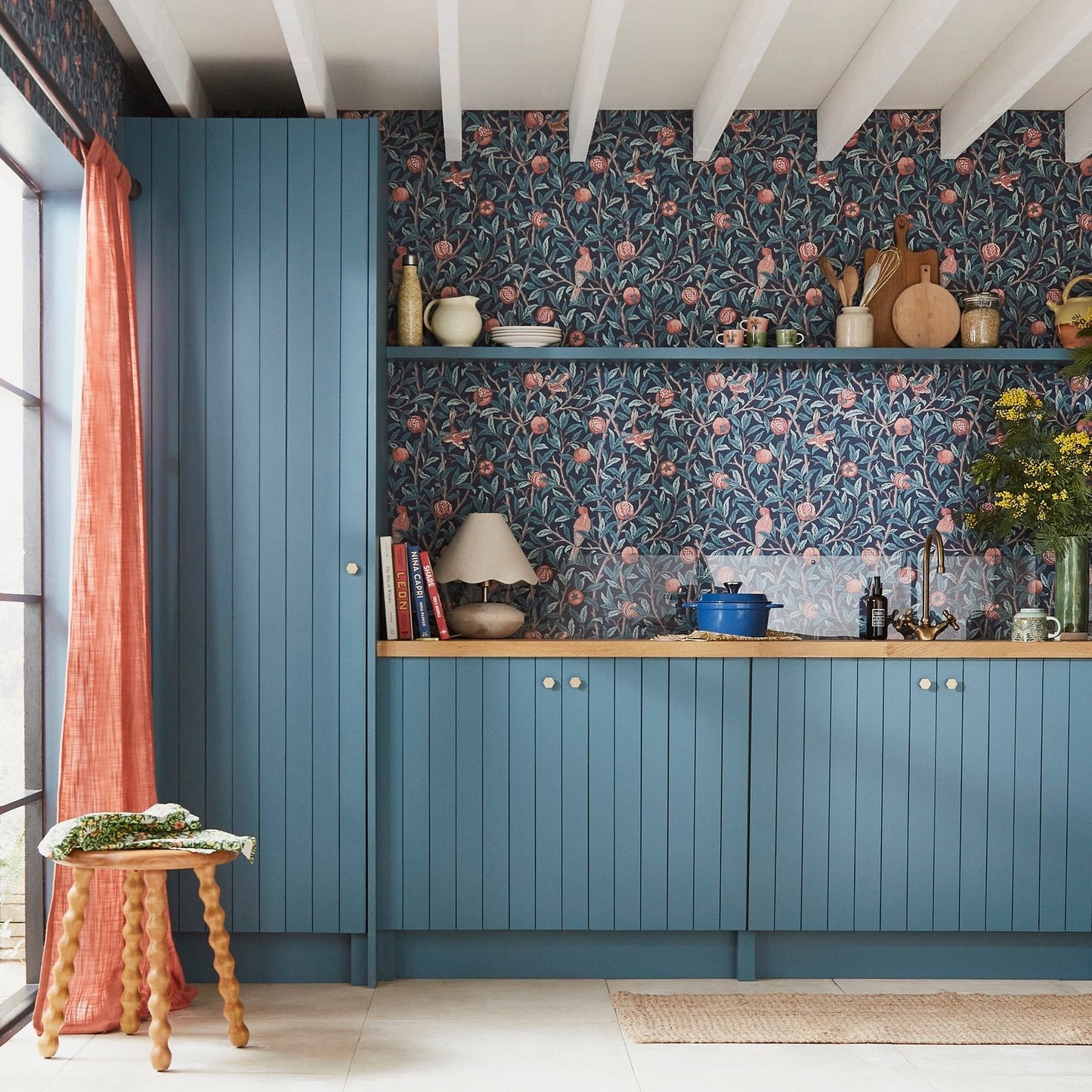 Bird & Pomegranate Wallpaper - Navy Blue - 124259 - William Morris AH